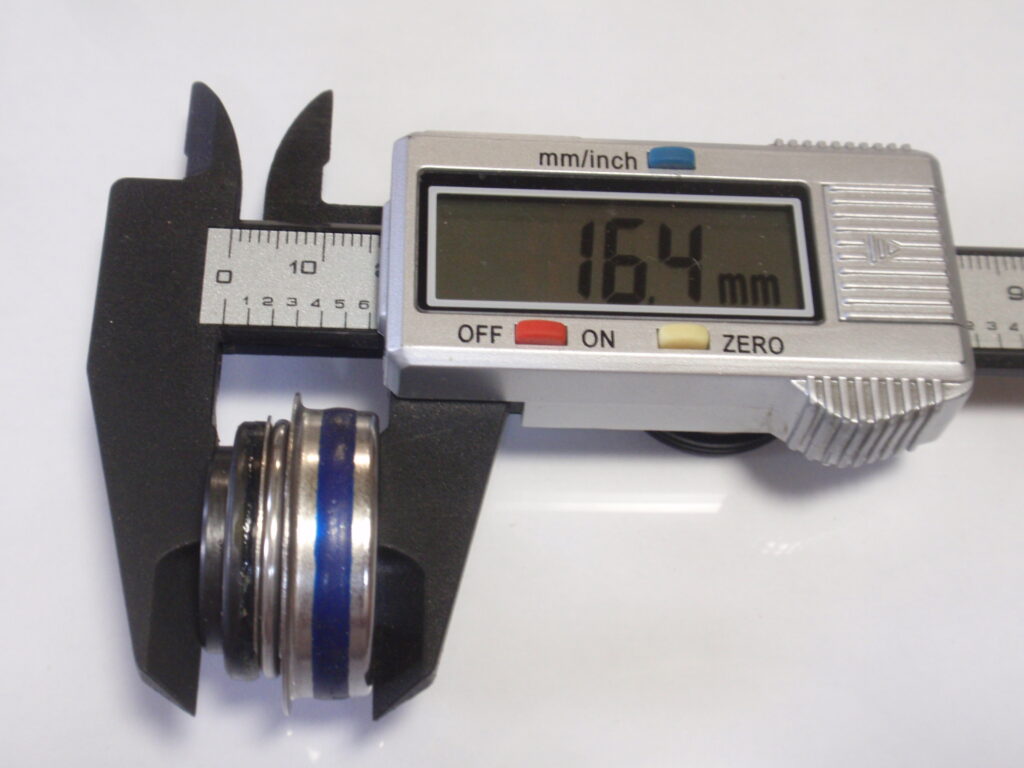 ホンダウォーターポンプメカニカルシャフトシール19217-657-023 互換品　バネが伸びた状態の自由長　16.4mm