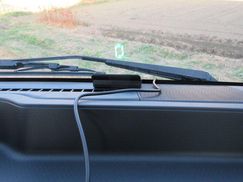 後付け可能なHUD(HED UP DISPLAY)の動作確認画像