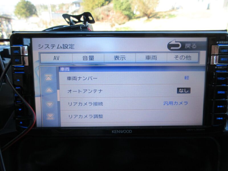 軽トラックにバックカメラを取り付け、カメラの動作確認　ディ氏プレイオーディオでカメラ設定