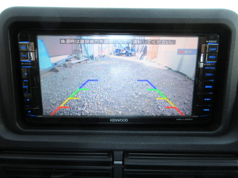 ハイゼットトラックS510Pにバックカメラを取り付け　モニターで映像確認した画像／軽トラックのモニターに映ったバックカメラ映像